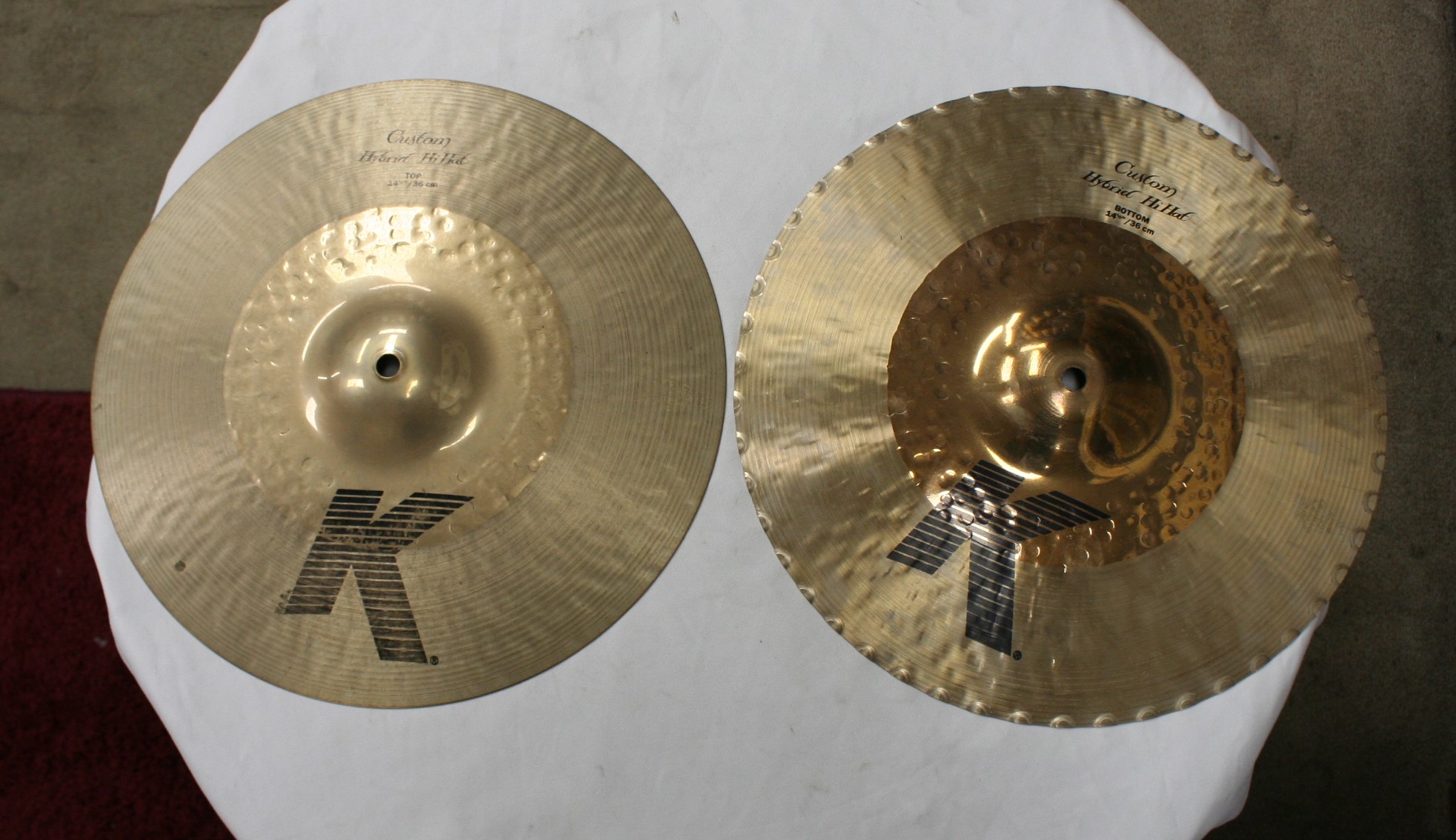 zildjian K custom 14,25 hybrid hihat 1332 / 1141
