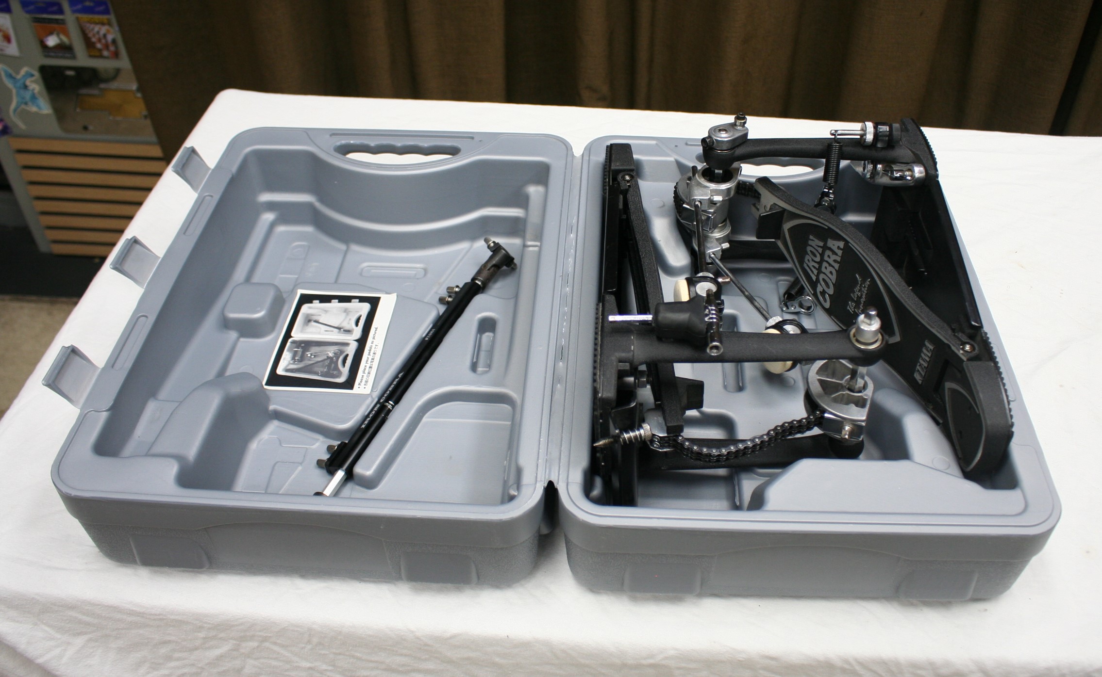 tama iron cobra powerglide dubbelbase pedalen met case