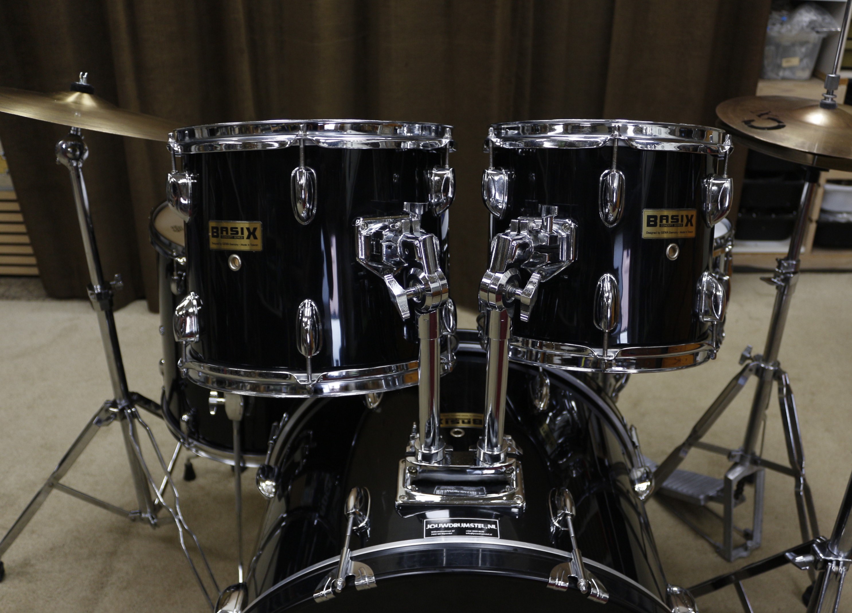 basix zwart beginners drumstel 22/10/12/14/14sn bekkenset