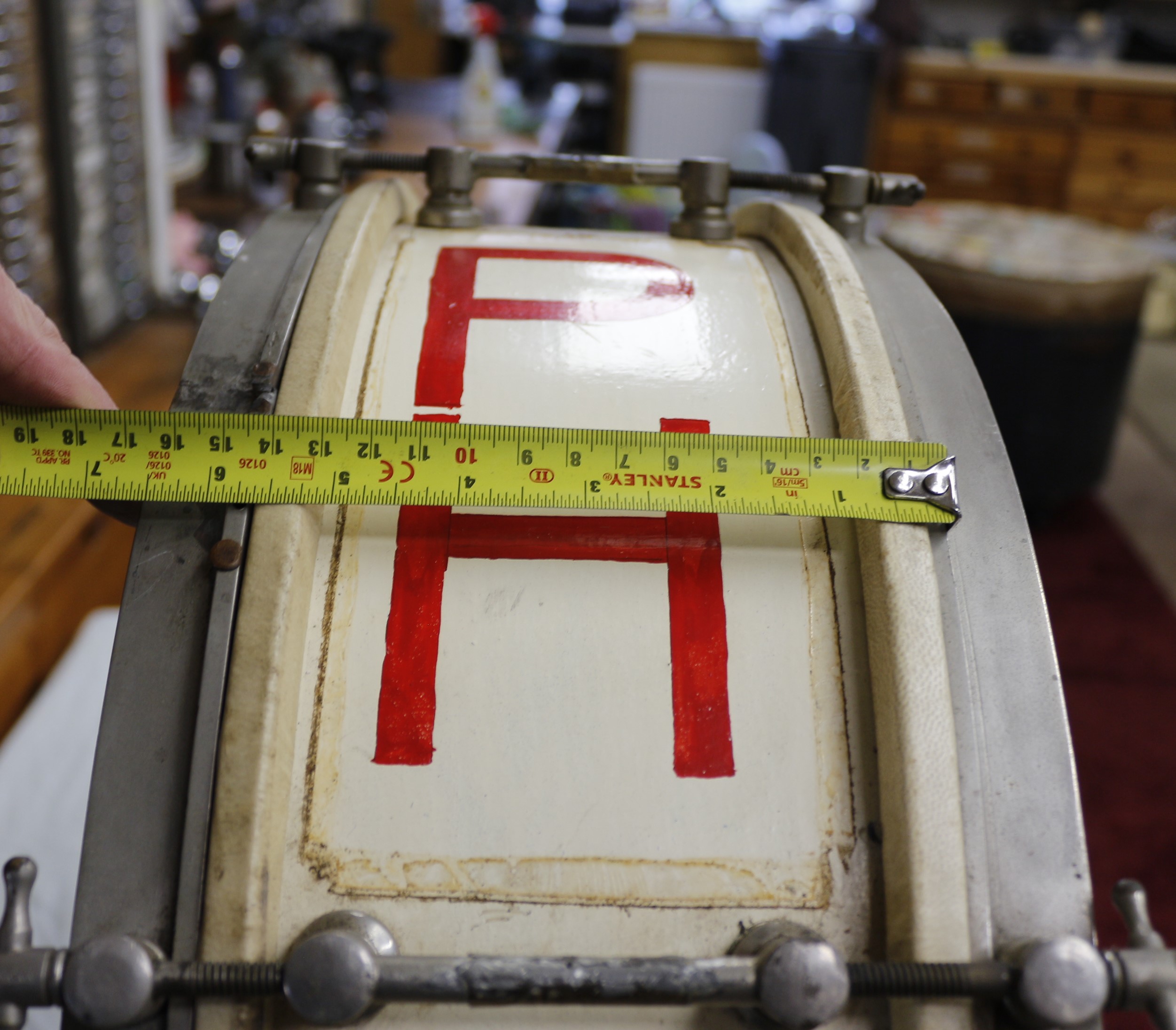 dunne overslag trommel 22 x 6 vintage