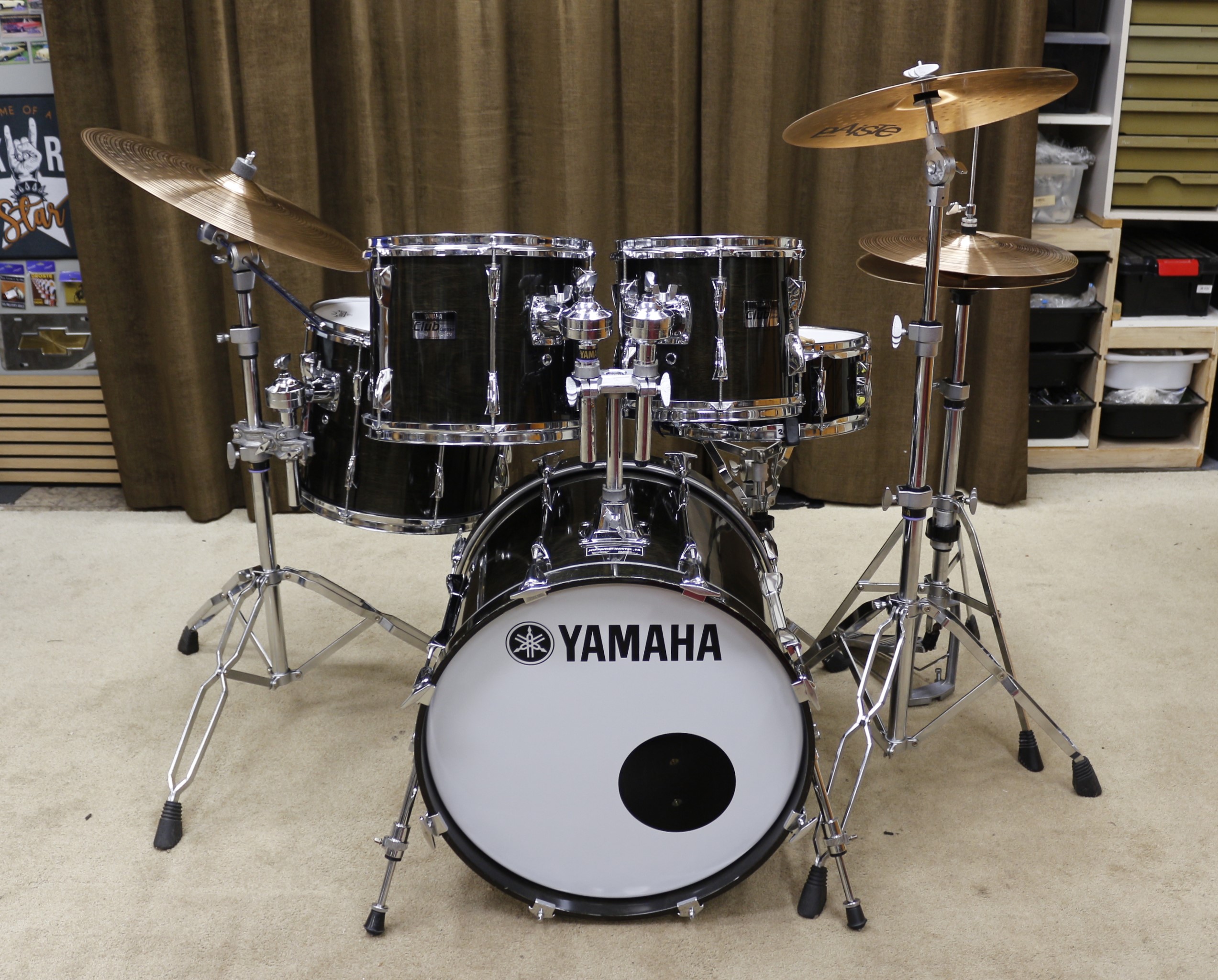 yamaha club custom solid black 20/10/12/14/14sn bekkenset