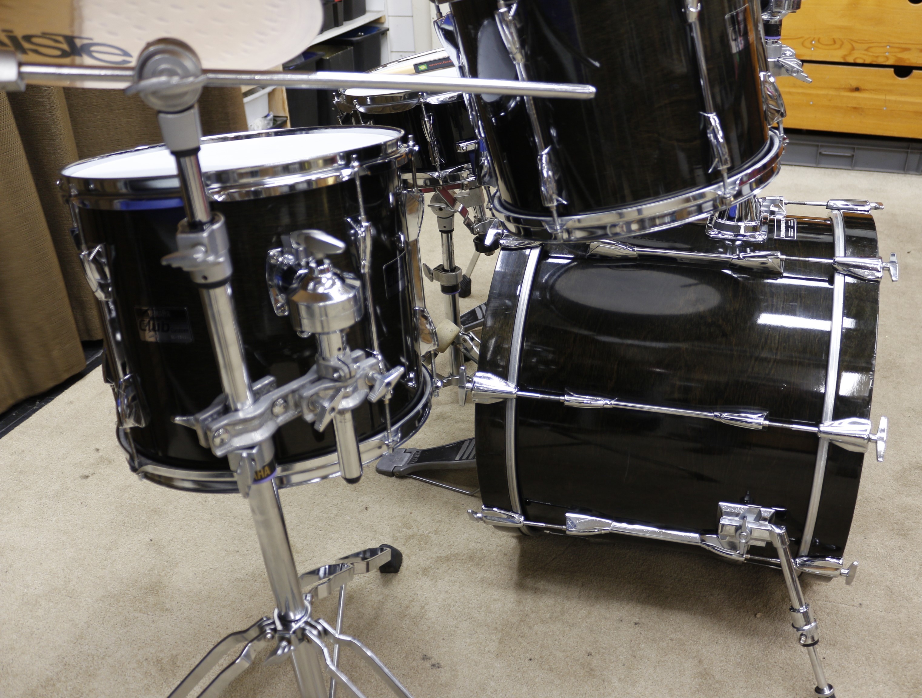 yamaha club custom solid black 20/10/12/14/14sn bekkenset