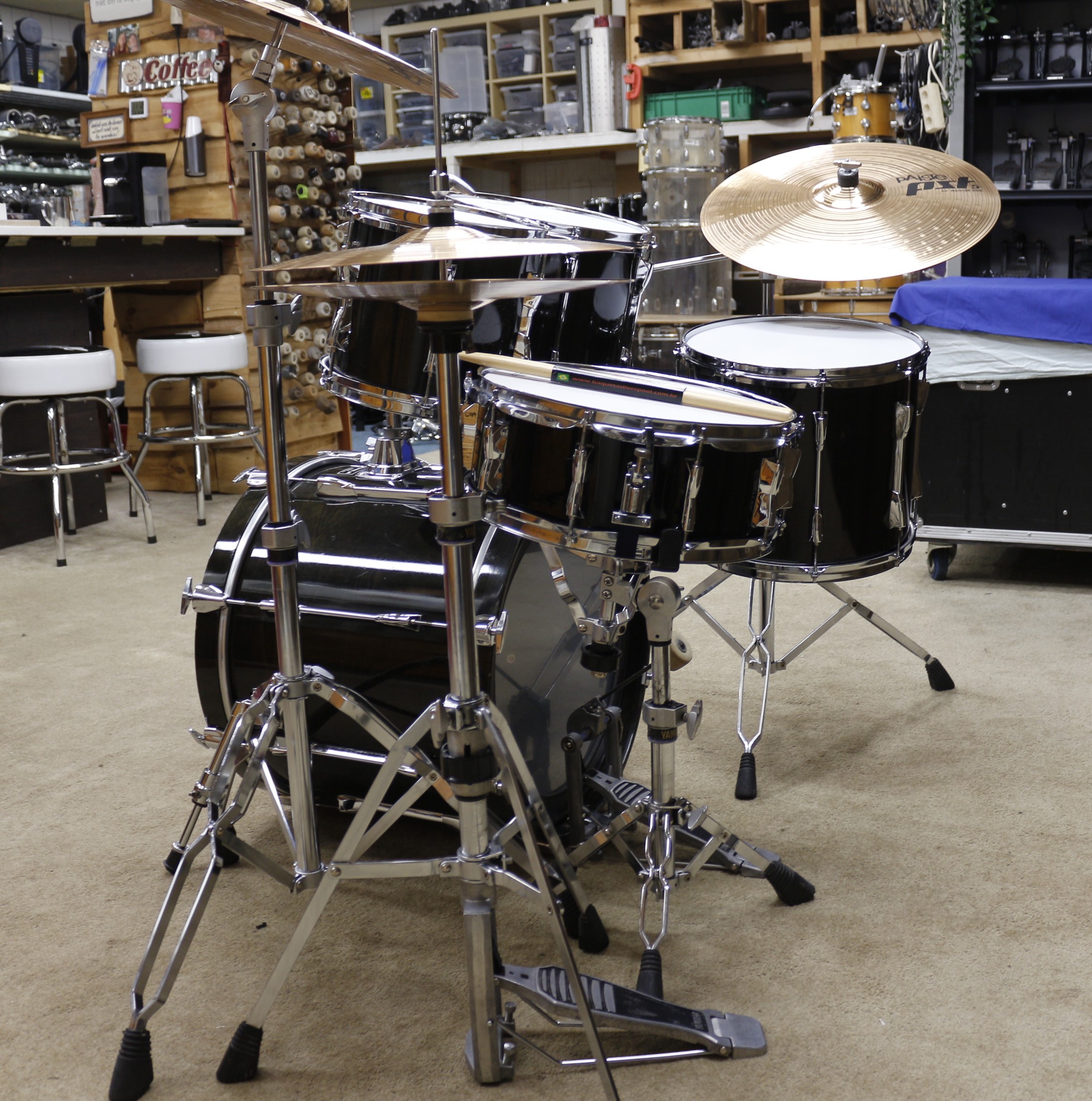 yamaha club custom solid black 20/10/12/14/14sn bekkenset