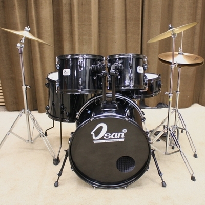 osan beginners drumstel zwart 20/10/12/14/14sn bekkenset