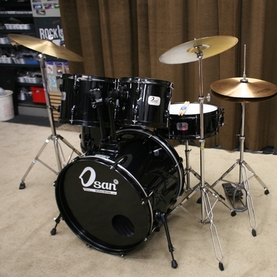osan beginners drumstel zwart 20/10/12/14/14sn bekkenset