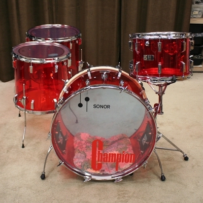 sonor champion acrylic red vintage shellset 24/14/16/18