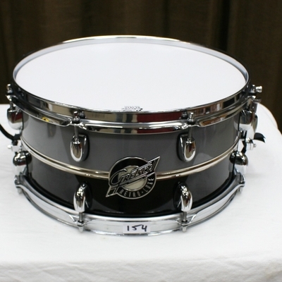 snare 154 gretsch retro luxe 14 x 6,5 pewter/black chrome band