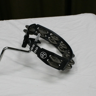 LP tambourijn met stang zwart