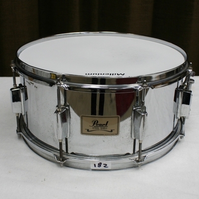 snare 182 pearl steel shell 14 x 6.5